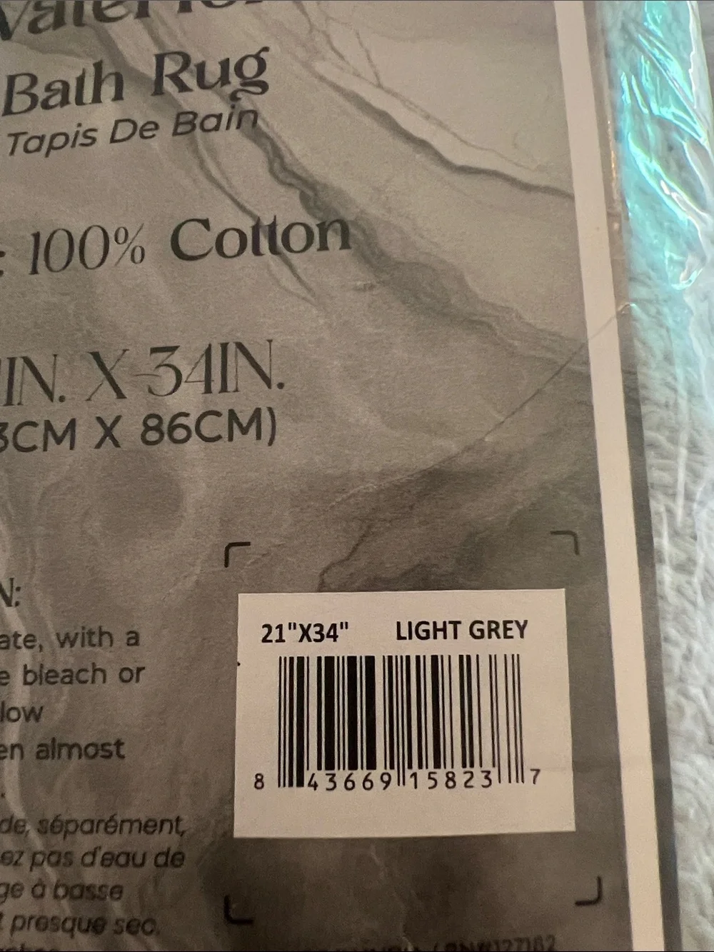 Waterford Light Grey Cotton Bath Rug - Plush 100% Cotton